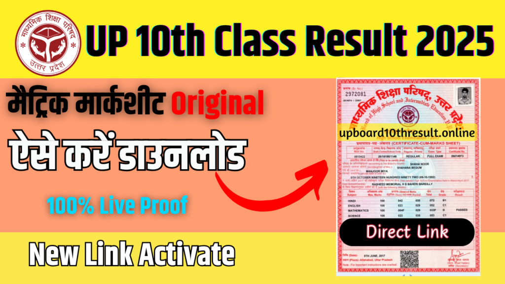 UP Board 10th Result 2025